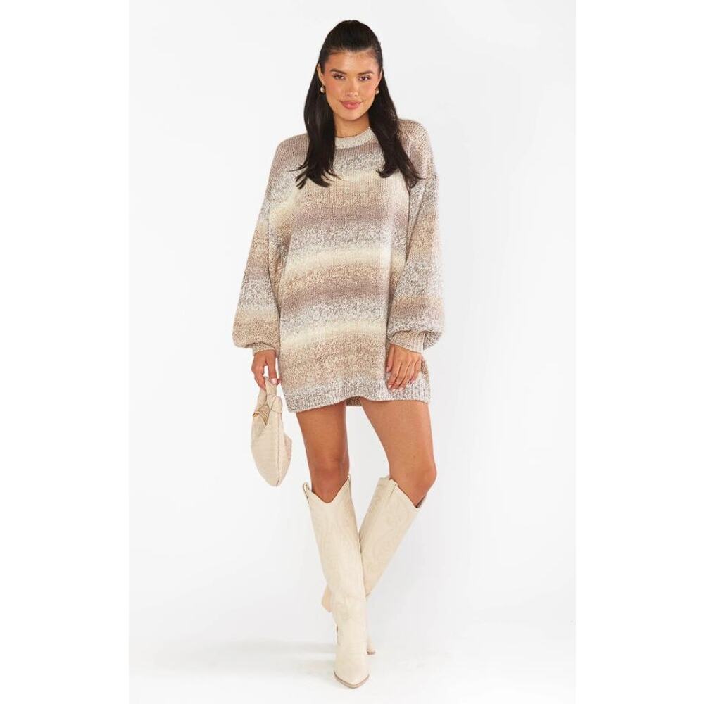 SHOW ME YOUR MUMU Women's Timothy Tunic Sweater Size XL In Neutral Space Dye